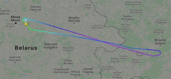 Самолет, который летел из Минска в Багдад, развернулся в районе Брянска и вернулся в Беларусь
